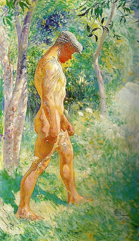 Carl Larsson manlig modell-forstudie till midvinterblot oil painting image